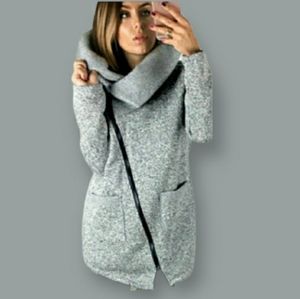 NeTurtleneck Stylish Personality Jacket With Scarf